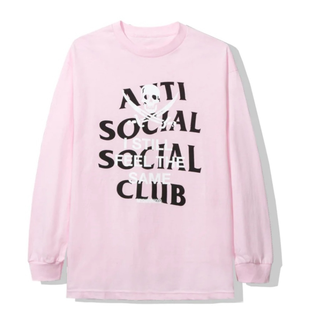 New Anti Social Social Club x NEIGHBORHOOD "Black Jack" Pink Long Sleeve Men's